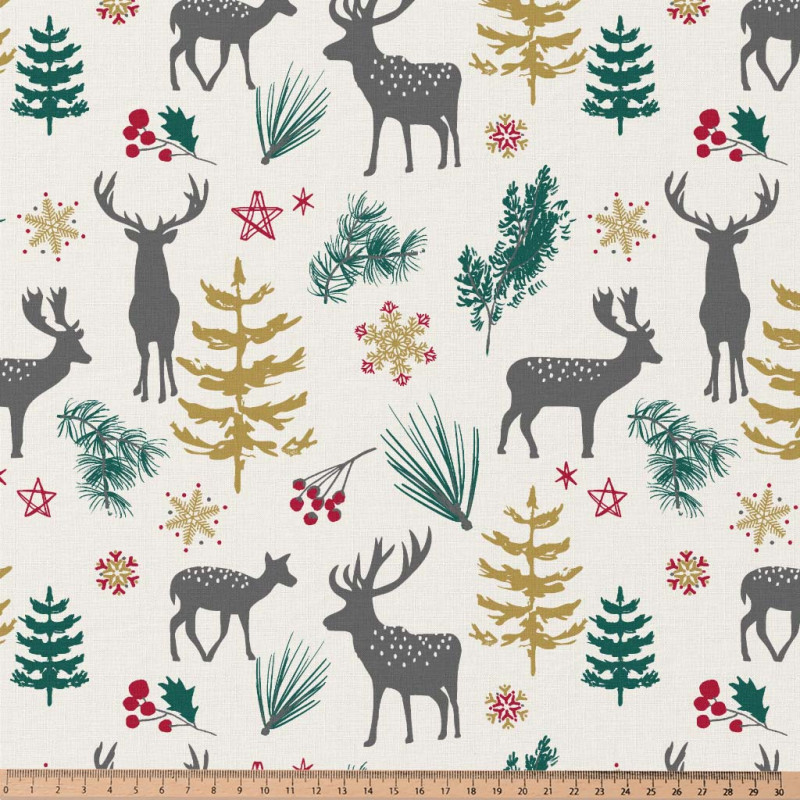 Printed Cotton AGGRIM Ecru / Red